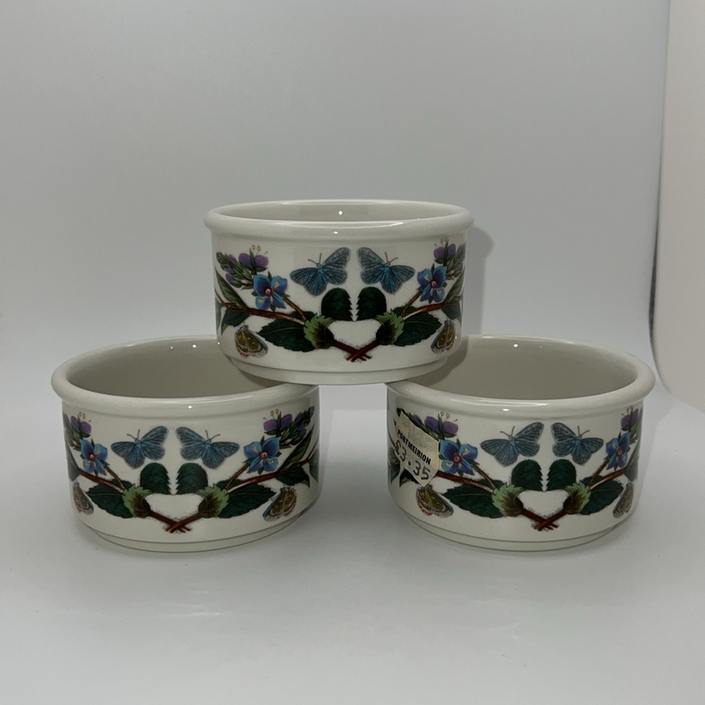 Set of 3 Portmeirion Ramekins, 2 NWT, 1 Like New, The Botanic Garden Speedwell